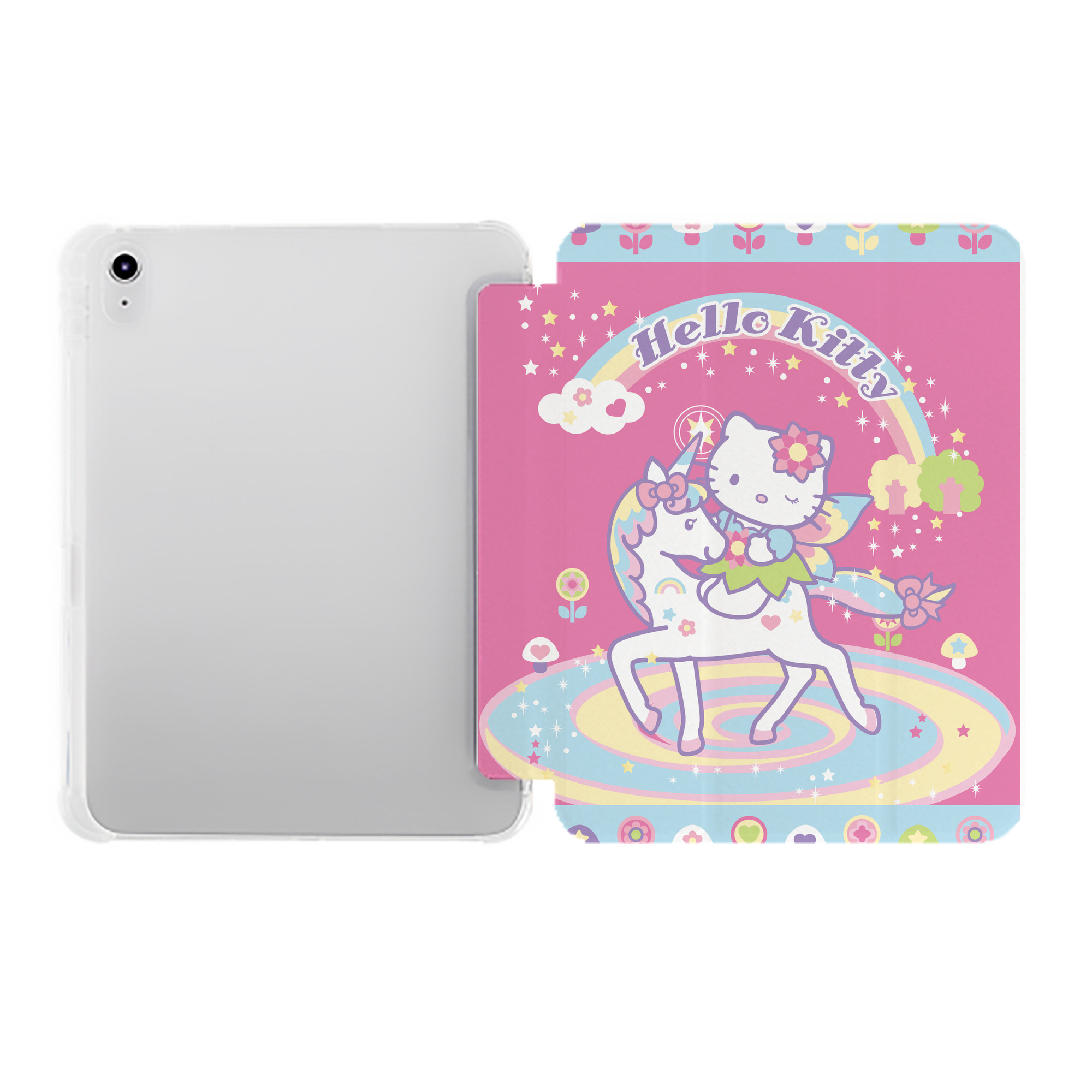（画像用） Hello Kitty ハローキティ IPad ケース ペン収納付き 三つ折りスタンド PUレザー×シリコン 対応機種9.5/10.5/10.9インチ
